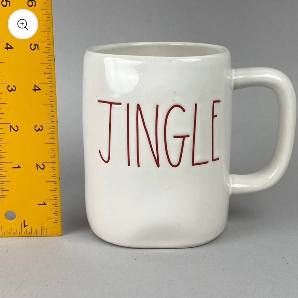 Rae Dunn White Mug with Red 'JINGLE' Text